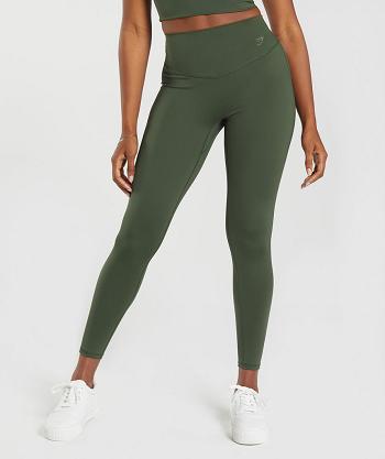 Legginsy Damskie Gymshark Elevate Oliwkowe | PL 2213XYU